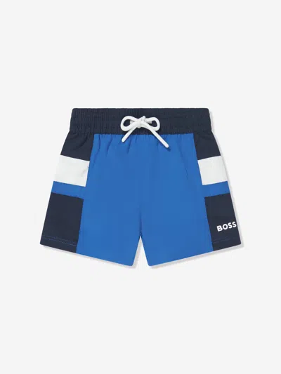 Shop Hugo Boss Baby Boys Colourblock Swim Shorts In Blue