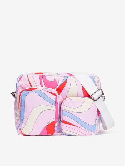 Shop Emilio Pucci Baby Girls Marmo Print Changing Bag In Multicoloured
