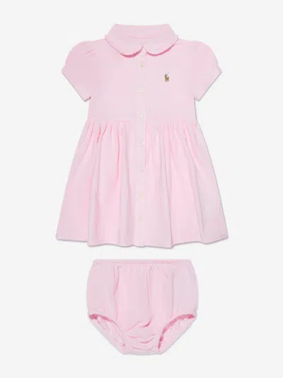 Shop Ralph Lauren Baby Girls Cotton Oxford Dress 24 Mths Pink