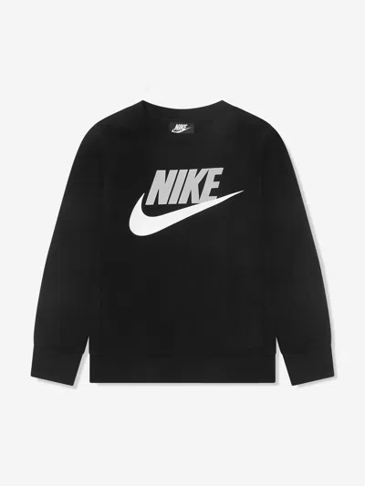 Shop Nike Boys Club Hbr Fleece Sweatshirt In Black