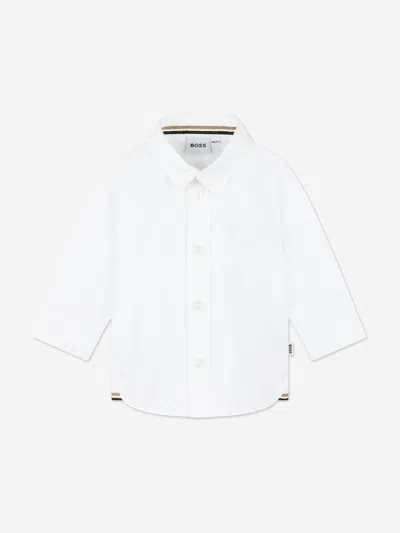Shop Hugo Boss Baby Boys Long Sleeve Shirt In White