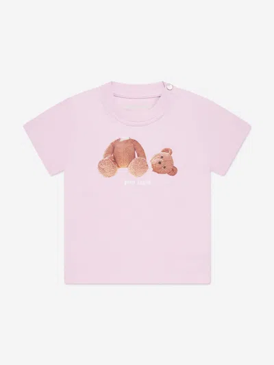 Shop Palm Angels Baby Girls Bear T-shirt In Purple