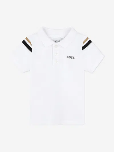 Shop Hugo Boss Baby Boys Logo Polo Shirt In White