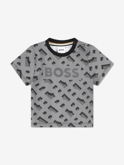 Shop Hugo Boss Baby Boys Monogram Print T-shirt In Black