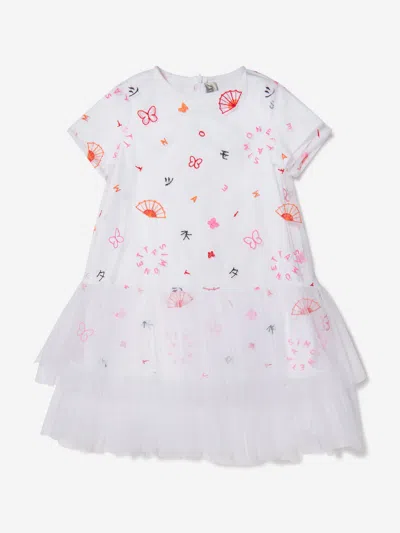 Simonetta Girls Multi Print Layered Dress 10 Yrs In Red