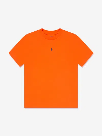 Shop Ralph Lauren Boys Logo T-shirt In Orange
