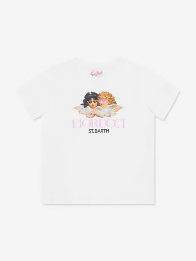 Shop Mc2 Saint Barth Girls Fiorucci Angels T-shirt In White