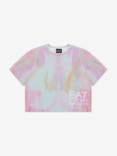 Shop Ea7 Girls Tie Dye T-shirt In Multicoloured