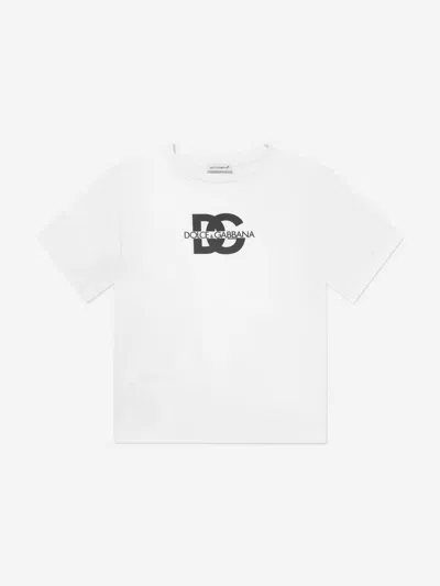 Shop Dolce & Gabbana Boys Logo T-shirt In White