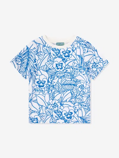 Shop Kenzo Boys Boke Flower Print T-shirt In Ivory