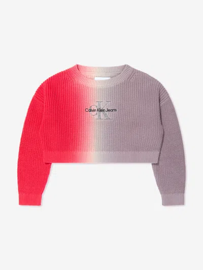 Calvin Klein Jeans Est.1978 Girls Monogram Gradient Sweater In Orange