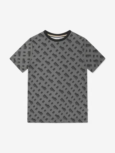 Shop Hugo Boss Boys Monogram Print T-shirt In Black