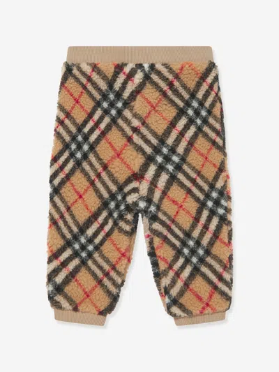 Shop Burberry Baby Boys Archive Check Edgar Joggers In Beige