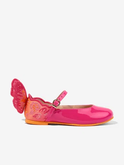 Shop Sophia Webster Girls Leather Chiara Emboidery Shoes In Pink