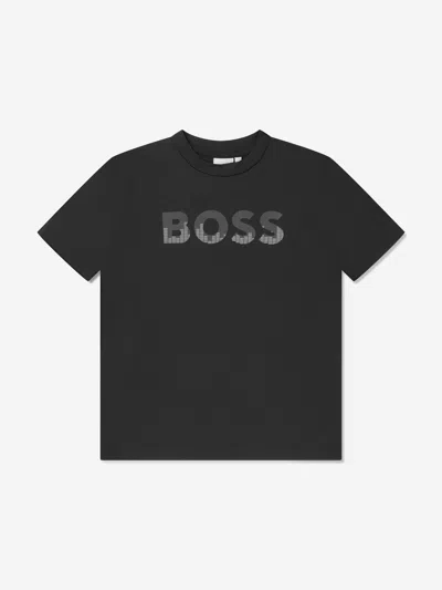 Shop Hugo Boss Boys Logo Print T-shirt In Black