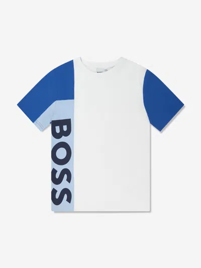 Shop Hugo Boss Boys Logo Print T-shirt In White