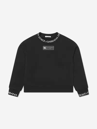 Shop Dolce & Gabbana Boys Logo Sweatshirt In Black