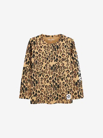 Mini Rodini Boys T-shirt - Leopard Print T-shirt 1-4mths Beige In Beige