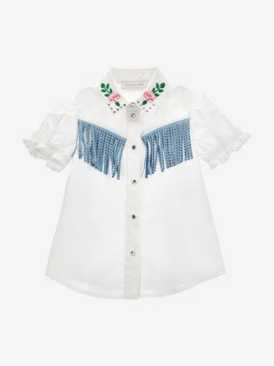 Shop Monnalisa Girls Rodeo Shirt In White