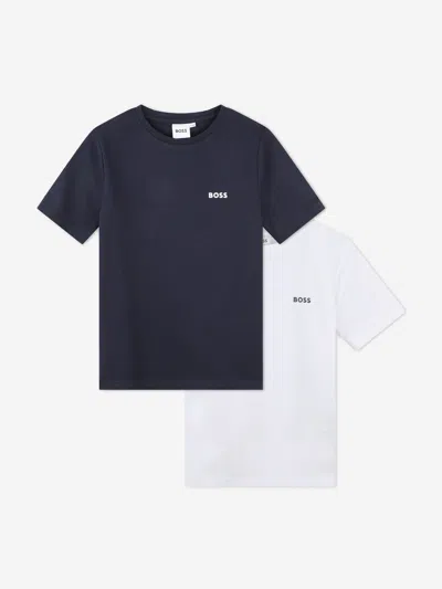 Shop Hugo Boss Boys Set Of 2 T-shirts In Blue