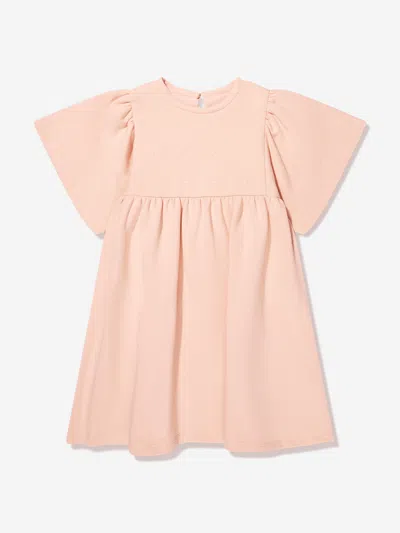 Shop Chloé Girls Flower Dress In Pink