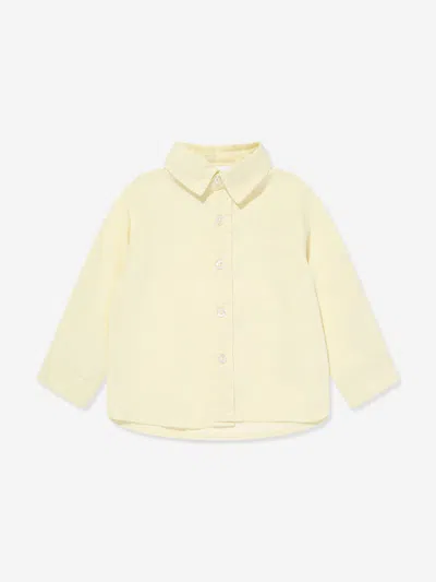 Shop Patachou Boys Linen Shirt In Yellow
