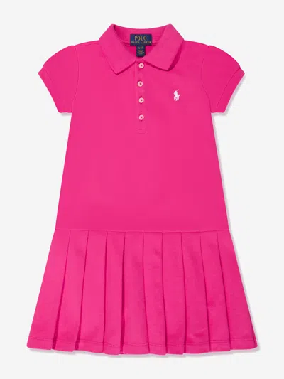 Shop Ralph Lauren Girls Polo Dress In Pink