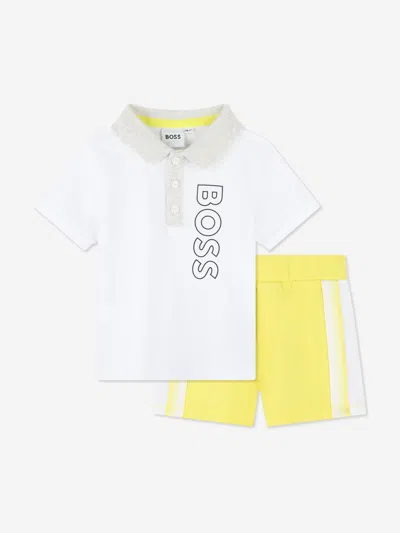Shop Hugo Boss Baby Boys Polo Shirt And Shorts Set In White