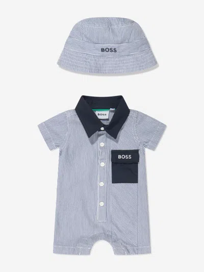 Shop Hugo Boss Baby Boys Romper Gift Set In White