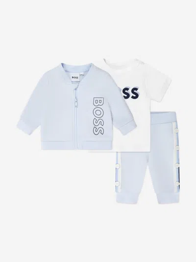 Shop Hugo Boss Baby Boys 3 Piece Tracksuit Set In Blue