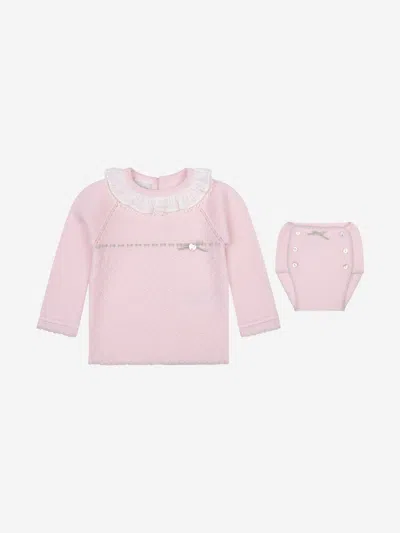 Shop Paz Rodriguez Baby Girls Set- & Grey Wool 2 Piece Set 3 Mths Pink