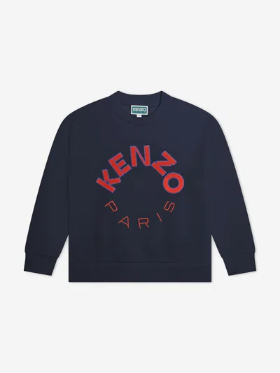 Shop Kenzo Kids Paris Logo Sweatshirt In Blue