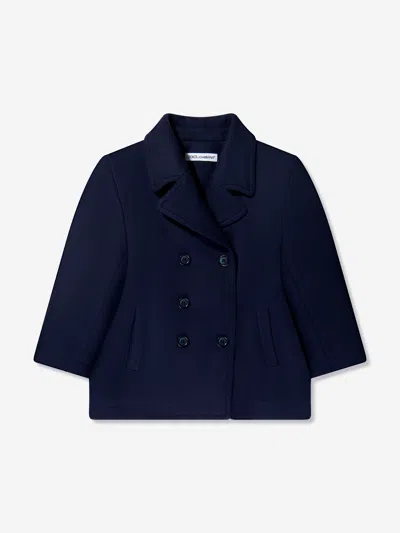 Dolce & Gabbana Boys Pea Coat In Blue