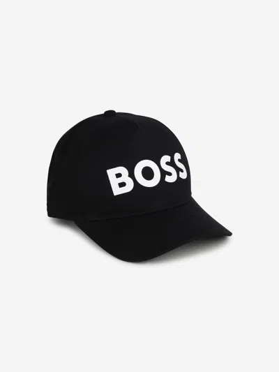 Shop Hugo Boss Boys Logo Print Cap In Black