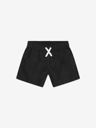 Shop Givenchy Boys Paint Effect Logo Swim Shorts In Black