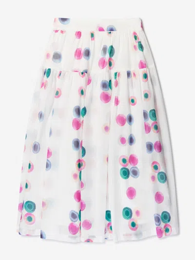 Shop Chloé Girls Spotted Long Skirt In Multicoloured