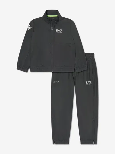 Shop Ea7 Boys Athletic Tracksuit In Black