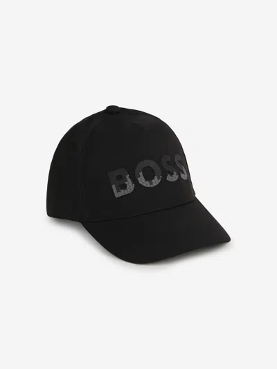 Shop Hugo Boss Boys Reflective Logo Cap In Black