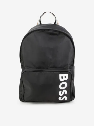 Shop Hugo Boss Boys Logo Backpack In Black