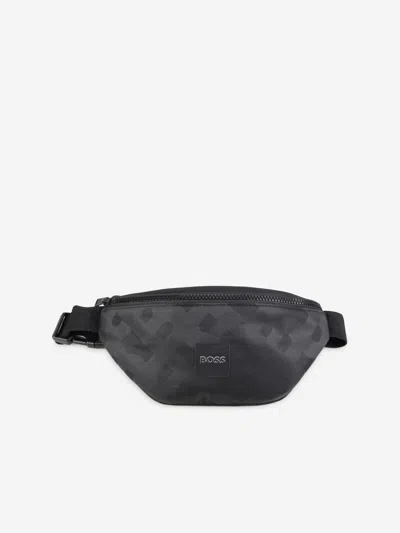 Shop Hugo Boss Boys Monogram Belt Bag In Black