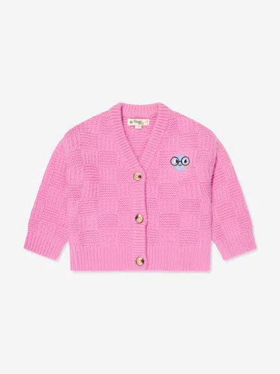 Shop The Bonnie Mob Girls Wool Knit Cardigan In Pink