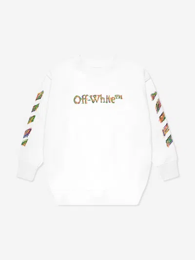 Shop Off-white Kids Logo Stretch Sweatshirt In White