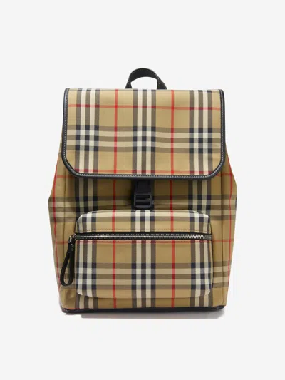 Shop Burberry Dewey Check Print Backpack (h:32cm) Size One Size