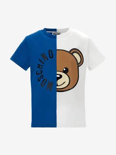 Shop Moschino Kids Two-tone Logo T-shirt In Multicoloured