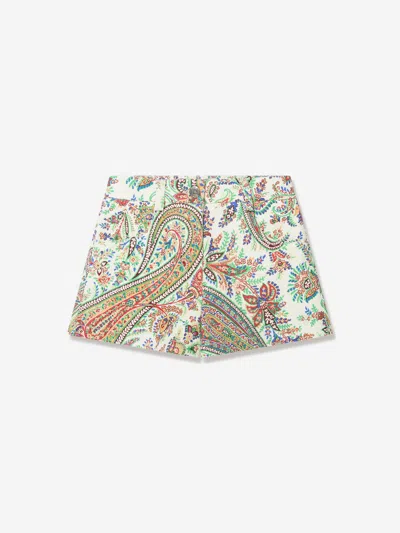 Etro Paisley-print Twill Shorts In Multicoloured