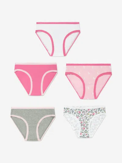 Polo Ralph Lauren Girls 5 Pack Knickers Set In Pink