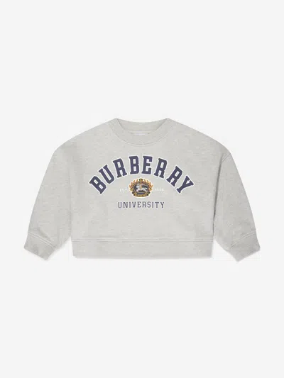 Shop Burberry Girls Isla Varsity Sweatshirt In Grey