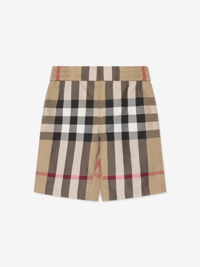 Shop Burberry Boys Halford Shorts In Beige