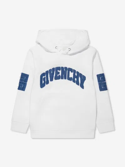 Shop Givenchy Boys Applique Logo Hoodie In White