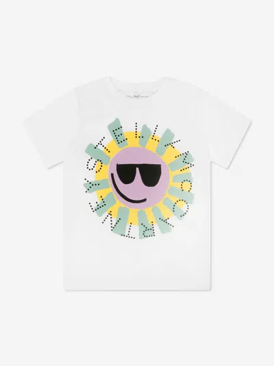 Shop Stella Mccartney Girls Sunshine Logo T-shirt In White